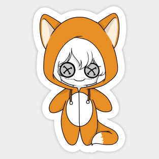 creepypasta zero fox costume doll Sticker